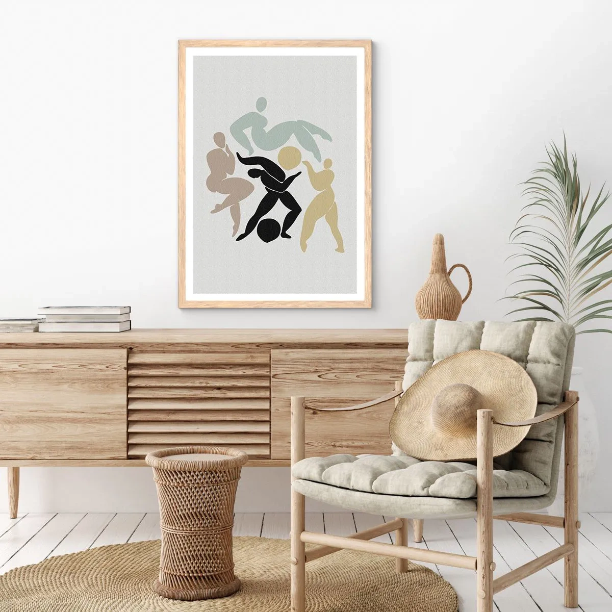 Pôster com moldura de carvalho claro - Exercício para saúde e beleza - 70x100 cm