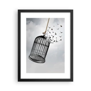 Pôster com moldura preta - Fé... Esperança... Liberdade! - 30x40 cm