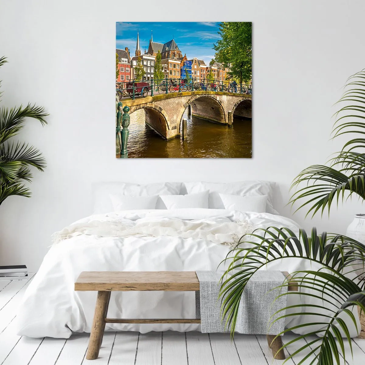 Quadro em tela - Primavera junto ao canal - 60x60 cm
