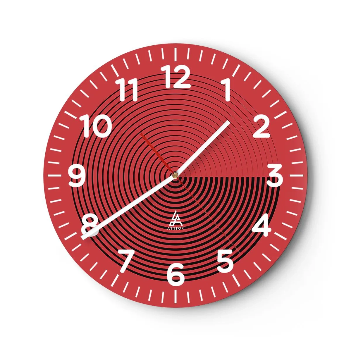 Relógio de parede - Relógio em vidro - Movimento circular - 40x40 cm