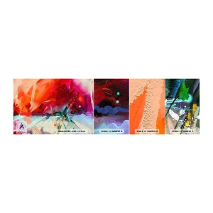 Amostra de Papel de Parede Standard Eco - Explosão de luzes e cores - Abstração, Pedaço, Acrílico - 100x30 cm
