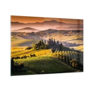 Quadro em vidro - Arcádia - Paisagem toscana - 100x70 cm