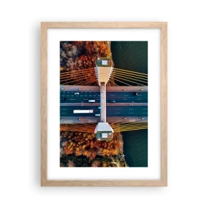 Pôster com moldura de carvalho claro - Além das águas, além das florestas - 30x40 cm