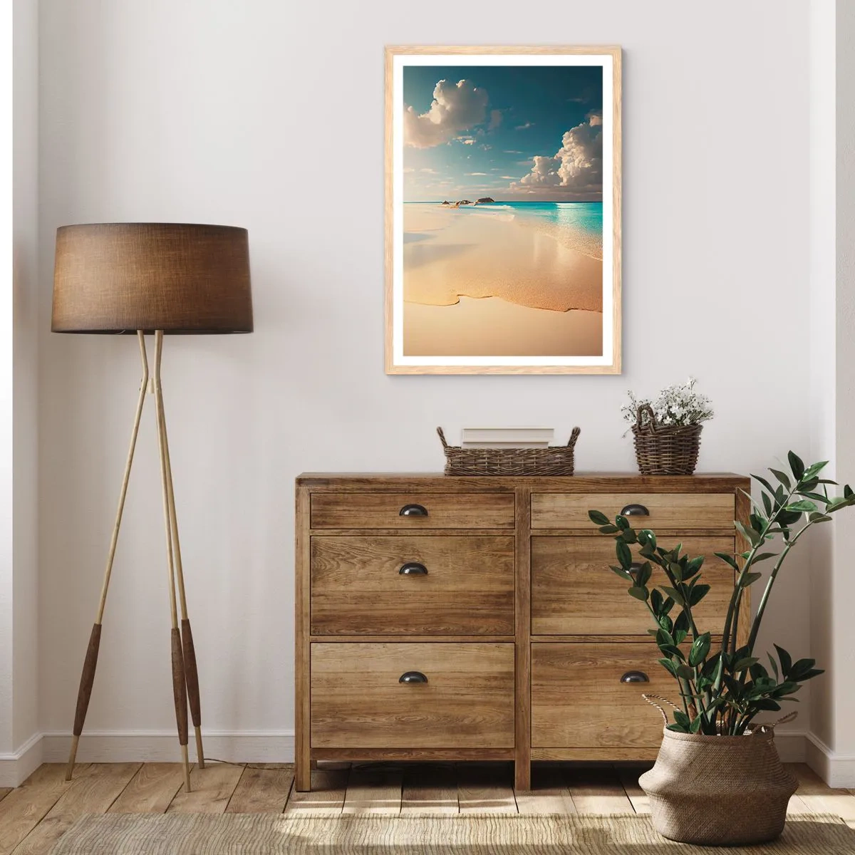 Pôster com moldura de carvalho claro - Um dia de sonho - 70x100 cm