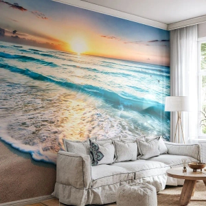Papel de Parede Premium Sand - Uma visão que vale a pena - Paisagem, Praia, Pôr do sol - 300x210 cm