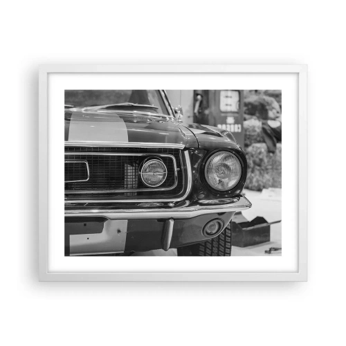 Pôster em moldura branca - Condução perigosa - 50x40 cm