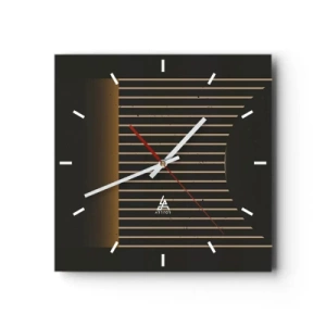 Relógio de parede - Relógio em vidro - Explorar a escuridão - 30x30 cm