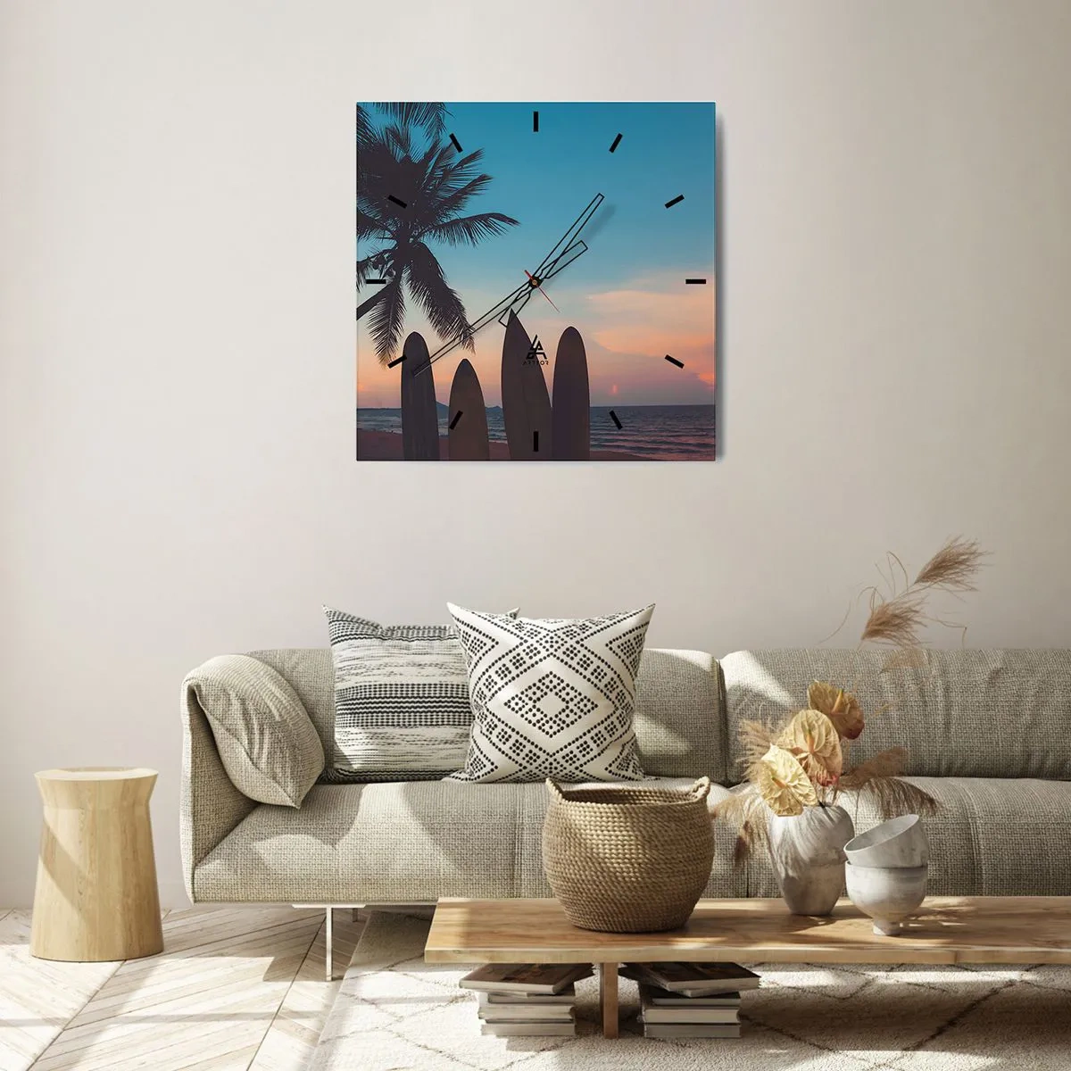 Relógio de parede - Relógio em vidro - Amanhã também será divertido - 40x40 cm