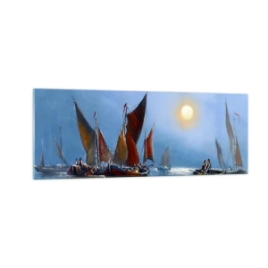 Quadro em vidro - Pesca noturna - 140x50 cm