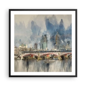 Pôster com moldura preta - Londres em toda a sua glória - 60x60 cm