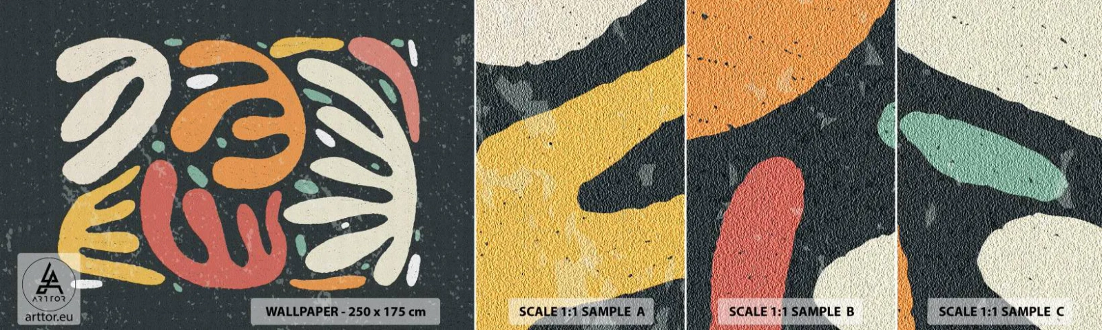 Amostra de Papel de Parede Standard Eco - Composição – estou prestes a pegar-te - Boho, Minimalismo, Idoso - 100x30 cm