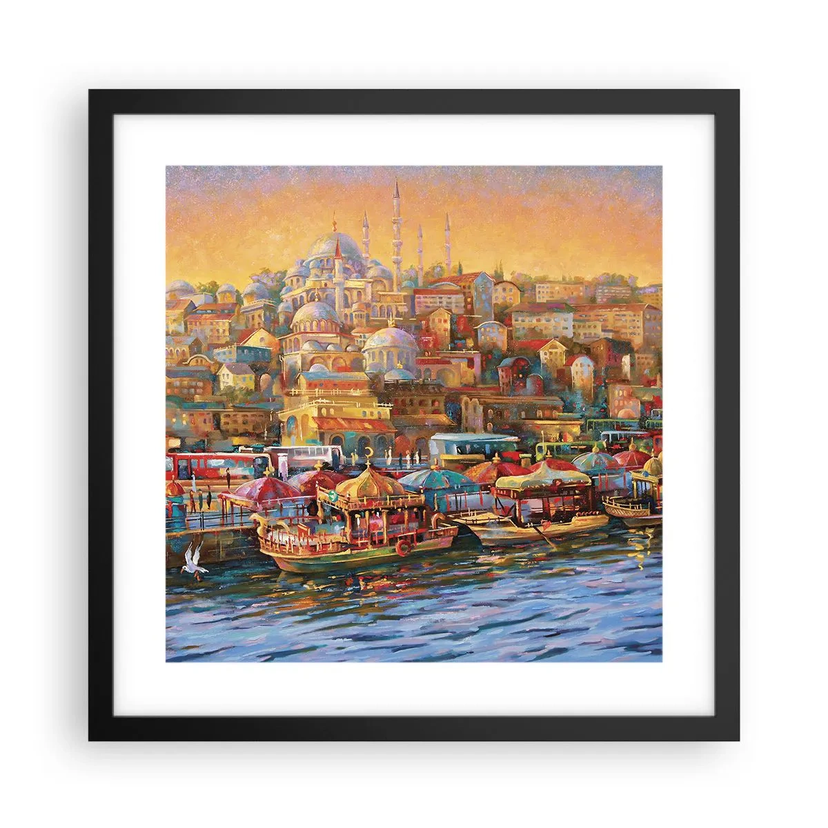 Pôster com moldura preta - Conto de Istambul - 40x40 cm