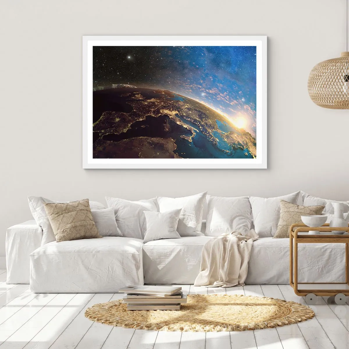 Pôster em moldura branca - Vamos olhar para nós mesmos à distância - 70x50 cm