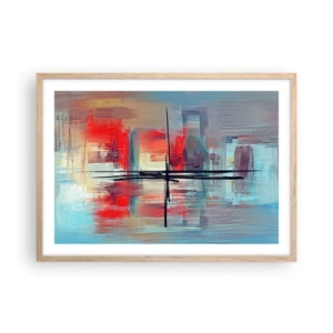 Pôster com moldura de carvalho claro - Uma paisagem numa dimensão desconhecida - 70x50 cm