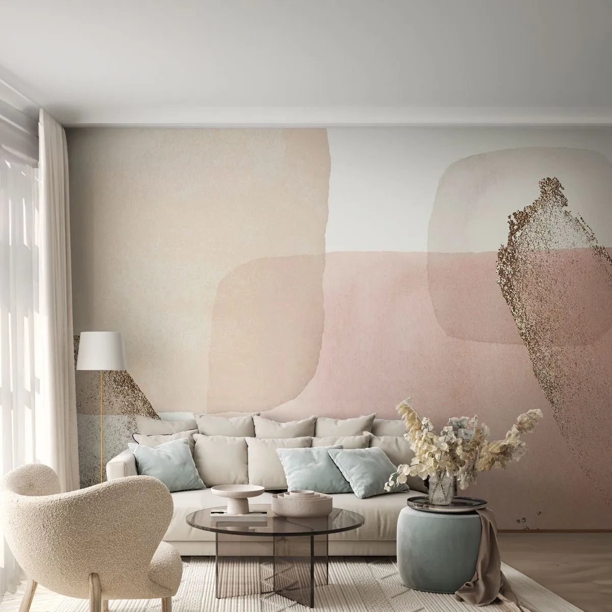 Papel de Parede Premium Canvas - Olhar através da cor - Abstração, Pedaço, Padrão Moderno - 250x175 cm