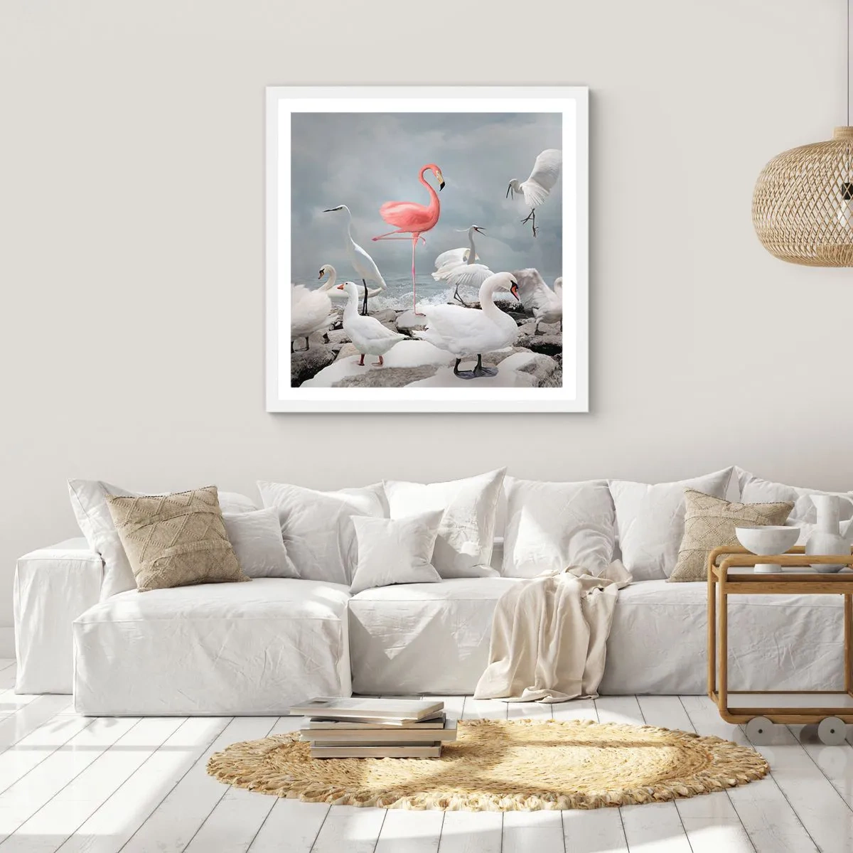 Pôster em moldura branca - Como vim parar aqui? - 50x50 cm