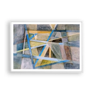 Pôster em moldura branca - Em linha reta ou na diagonal? - 100x70 cm