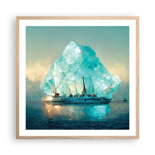 Pôster com moldura de carvalho claro - Diamante Ártico - 60x60 cm