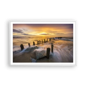 Pôster em moldura branca - A beleza crua do Mar Báltico - 91x61 cm