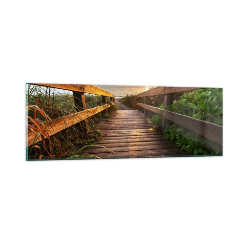 Quadro em vidro - Direto para a costa - 90x30 cm