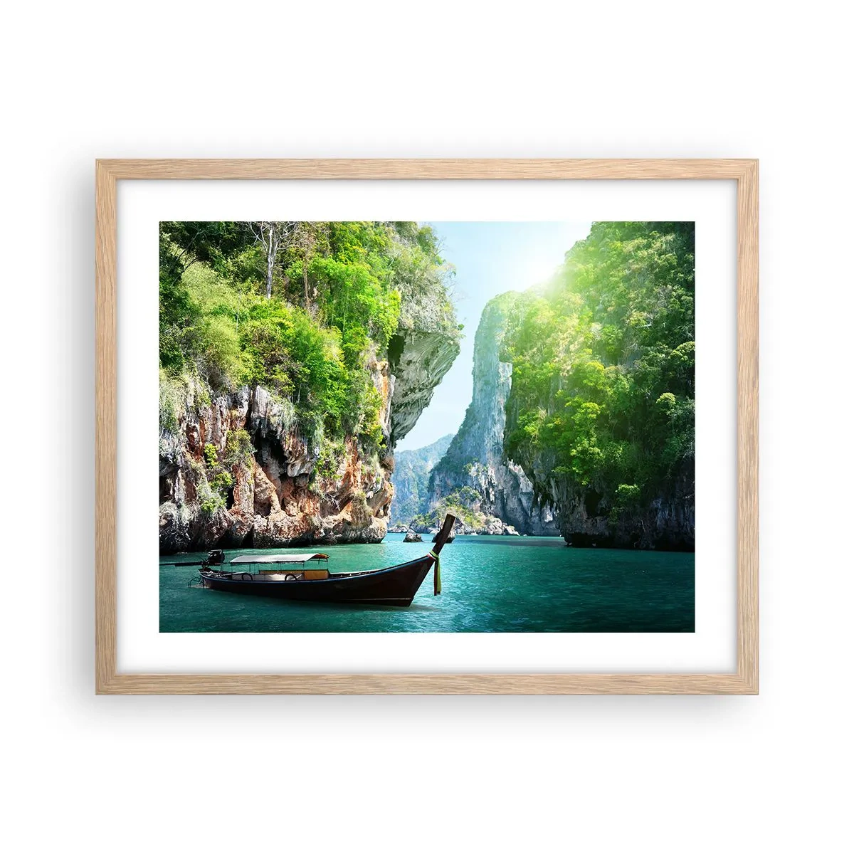 Pôster com moldura de carvalho claro - Um convite para uma viagem exótica - 50x40 cm