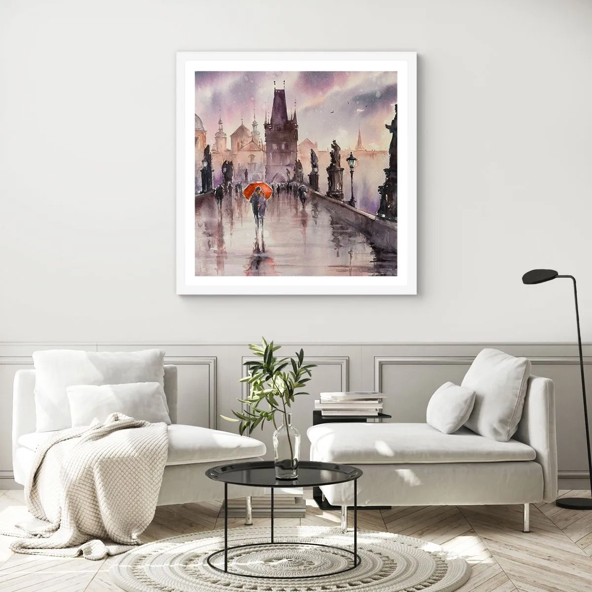 Pôster em moldura branca - Pessoas não mudam - 40x40 cm