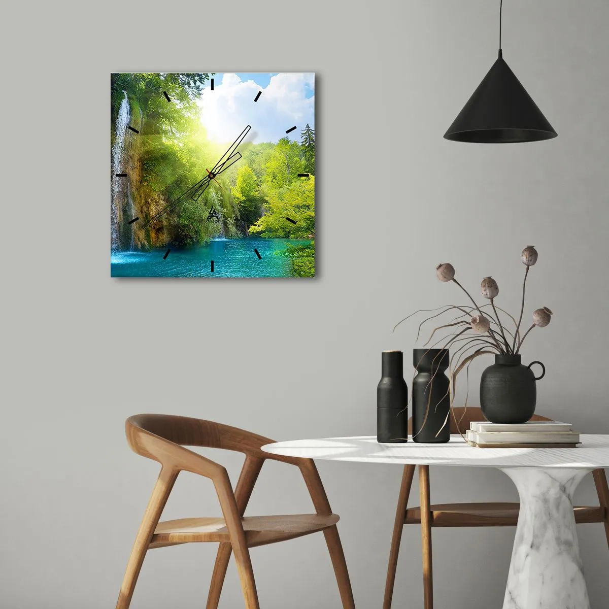 Relógio de parede - Relógio em vidro - Deve ser o Éden - 40x40 cm