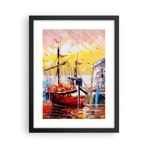 Pôster com moldura preta - Feliz retorno - 30x40 cm