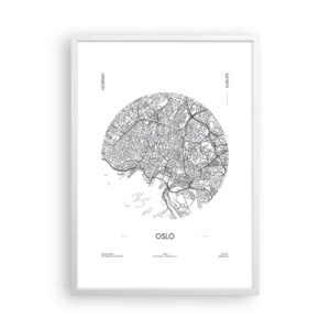 Pôster em moldura branca - Anatomia de Oslo - 50x70 cm