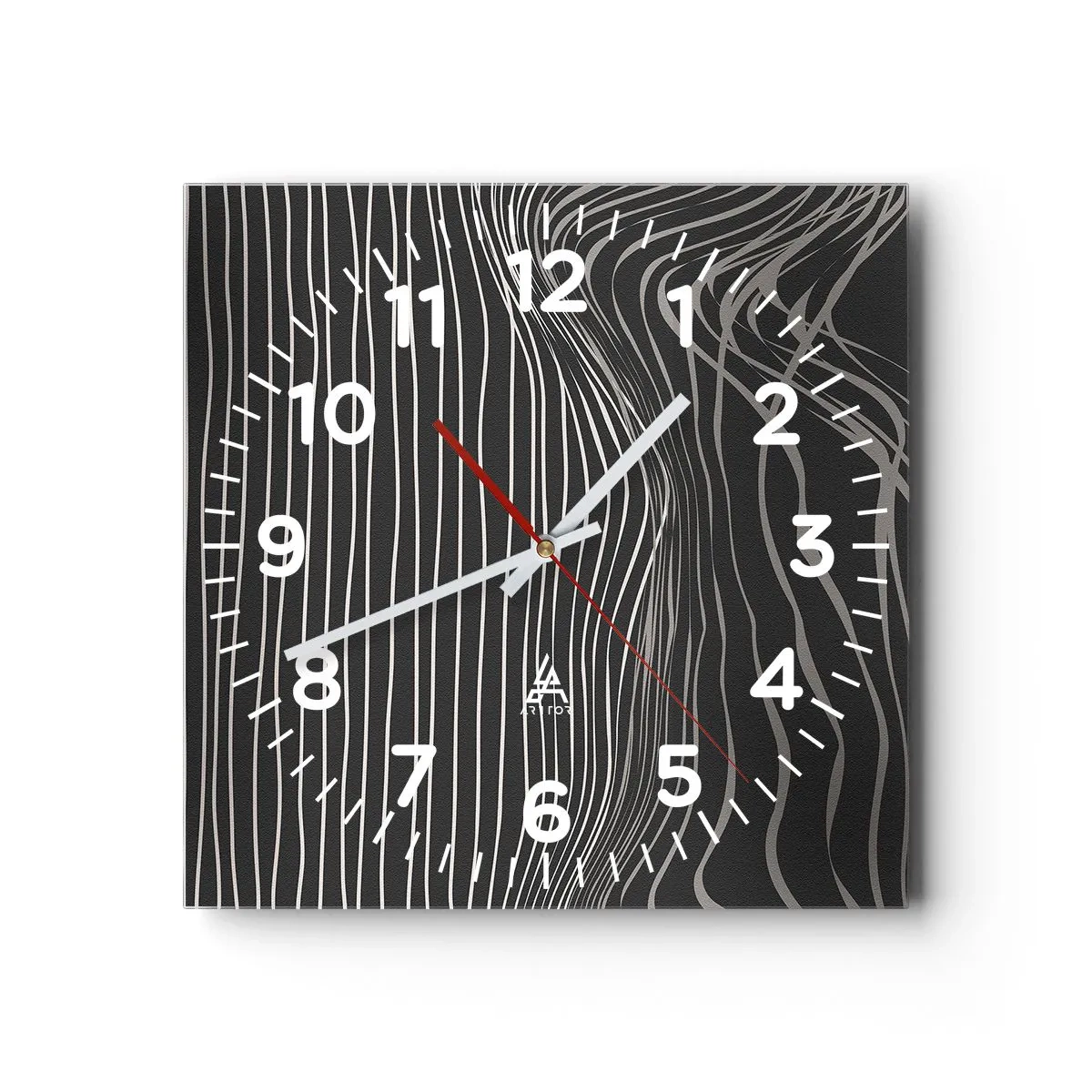 Relógio de parede - Relógio em vidro - Ritmo e sotaque - 40x40 cm