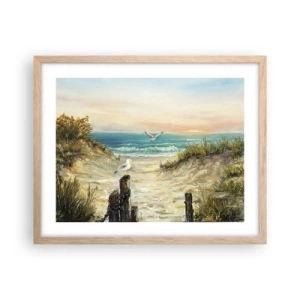 Pôster com moldura de carvalho claro - Refúgio sem vento - 50x40 cm