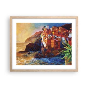 Pôster com moldura de carvalho claro - Vibrações italianas - 50x40 cm