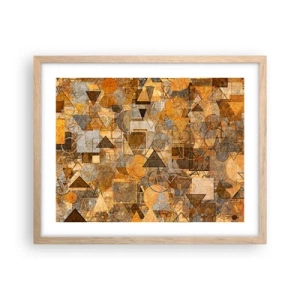Pôster com moldura de carvalho claro - O mundo em forma - 50x40 cm