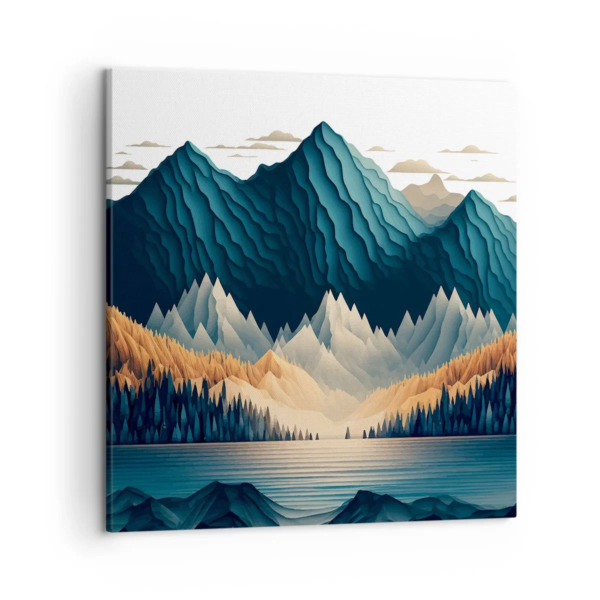 Quadro em tela - Paisagem montanhosa perfeita - 50x50 cm