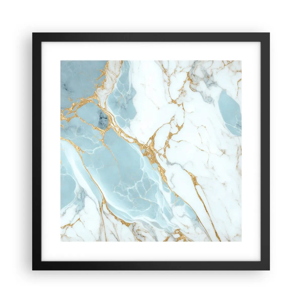 Pôster com moldura preta - Riqueza de pedra - 40x40 cm