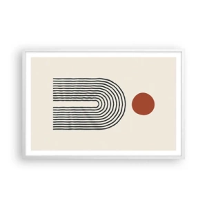 Pôster em moldura branca - Magnetismo de formas e cores - 91x61 cm