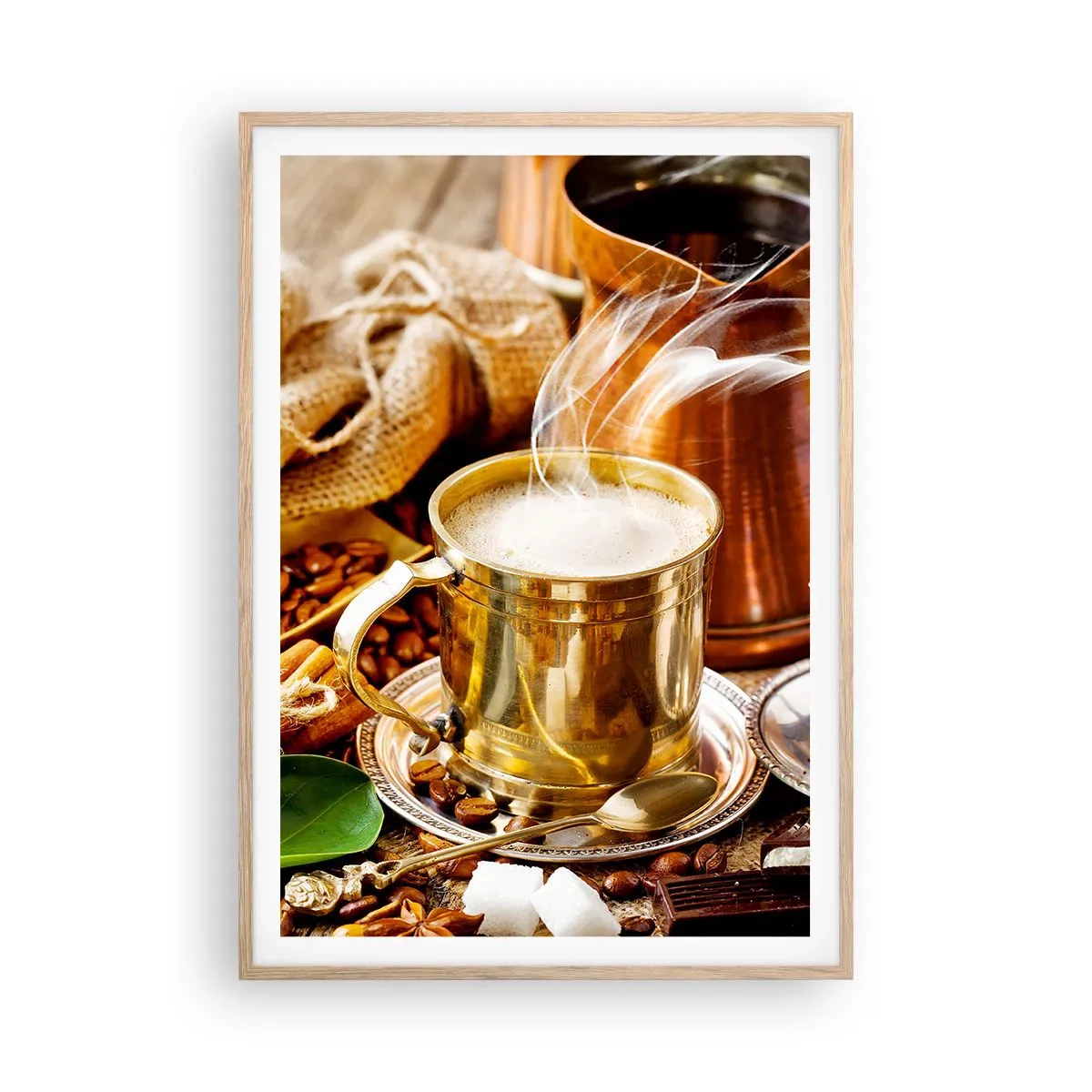 Pôster com moldura de carvalho claro - Bons dias! - 70x100 cm