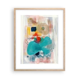 Pôster com moldura de carvalho claro - Jogo colorido - 40x50 cm