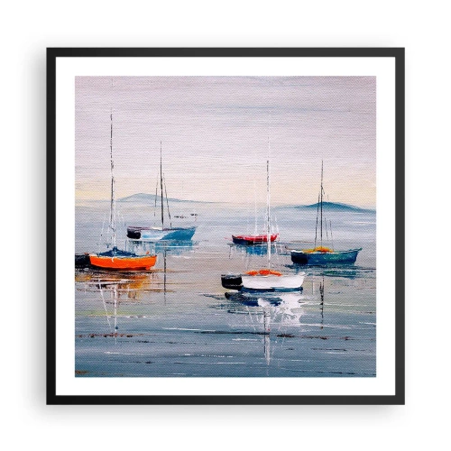 Pôster com moldura preta - Um merecido descanso - 60x60 cm