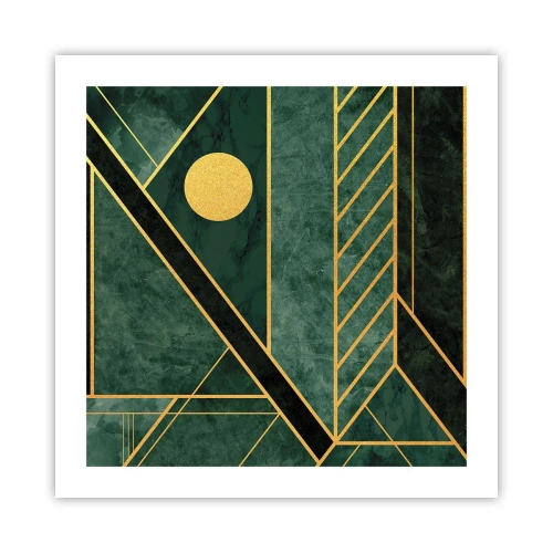 Pôster - A dinâmica do ouro e do azul - 50x50 cm