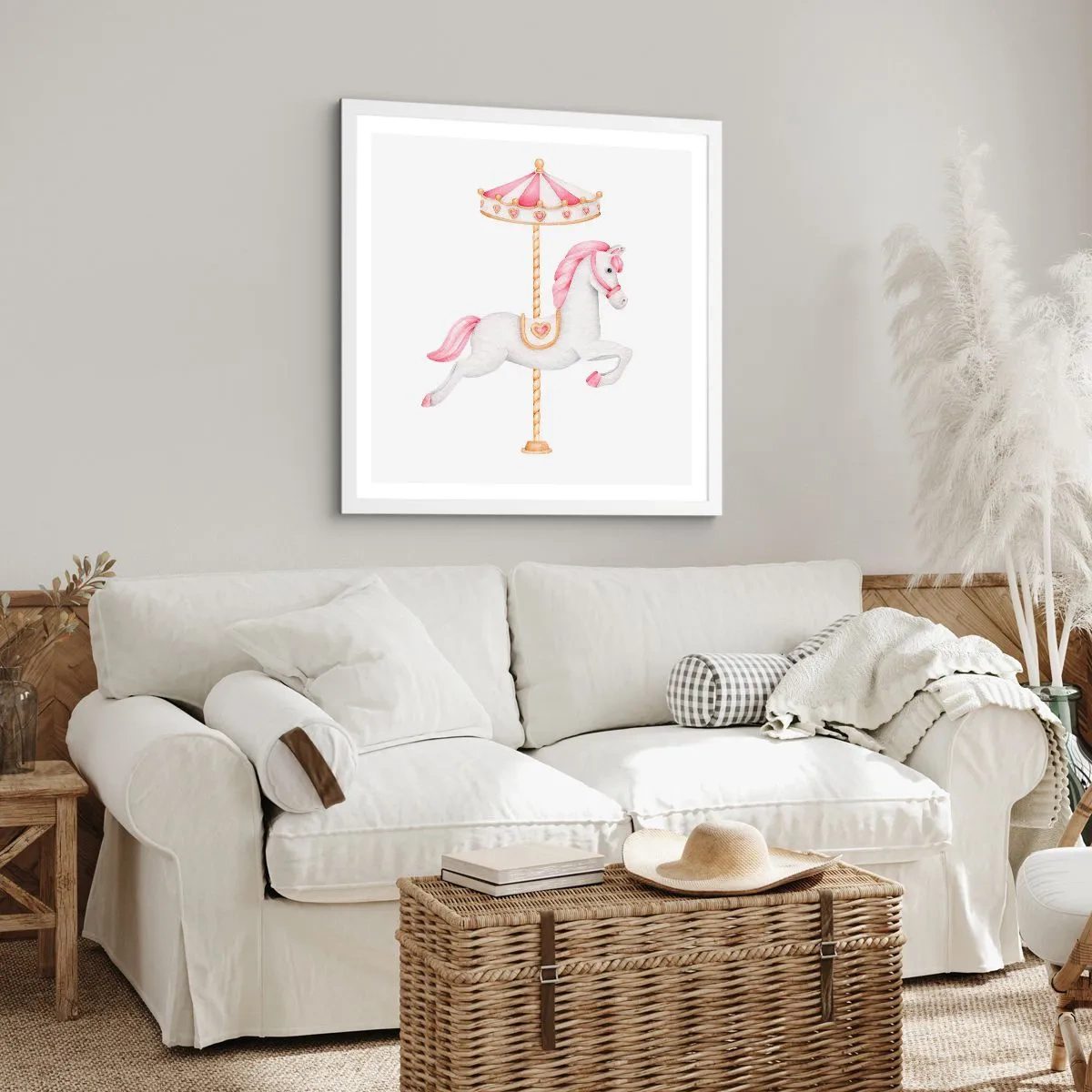 Pôster em moldura branca - Caiu no chão - 60x60 cm