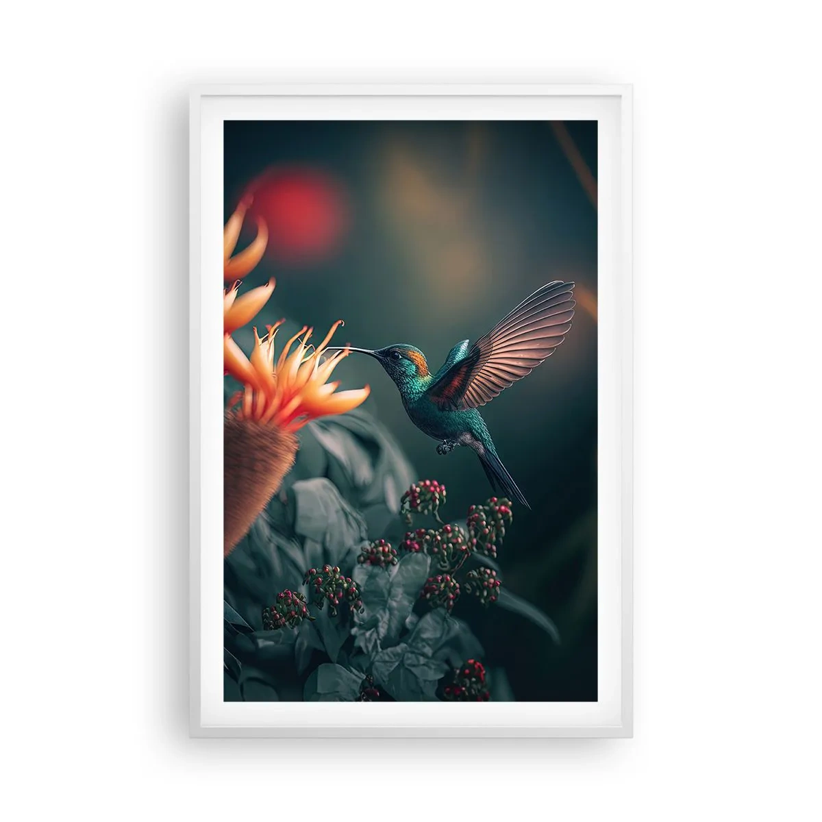 Pôster em moldura branca - Uma vida verdadeiramente colorida - 61x91 cm