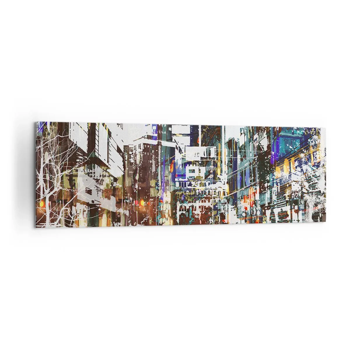 Quadro em tela - Cidade cintilante - 160x50 cm