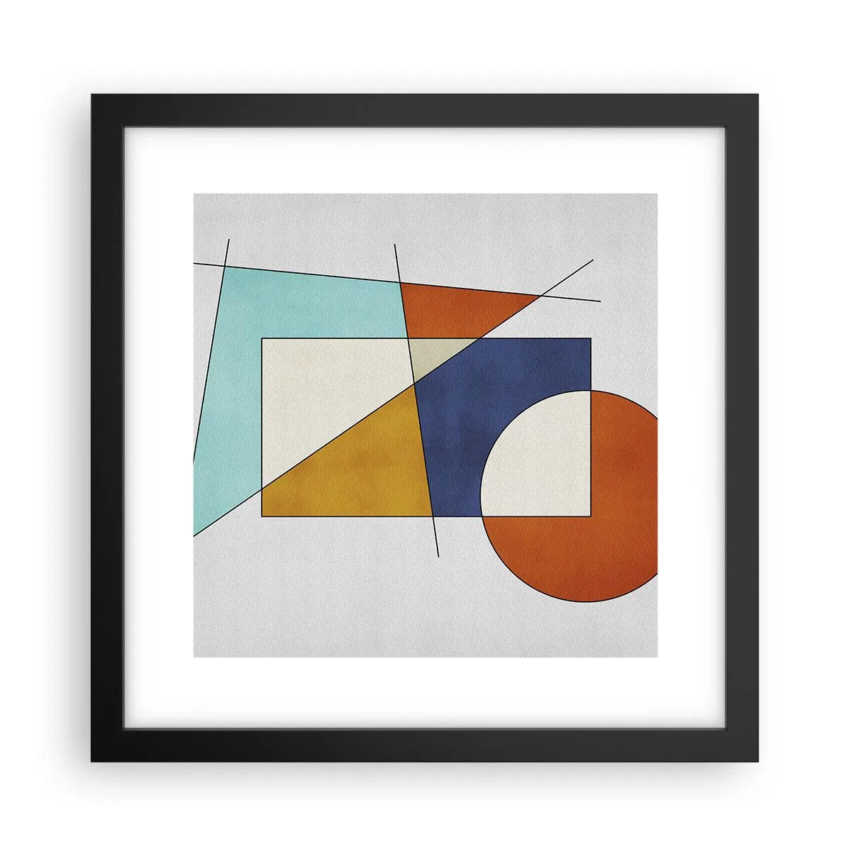 Pôster com moldura preta - Abstração: diversão modernista - 30x30 cm