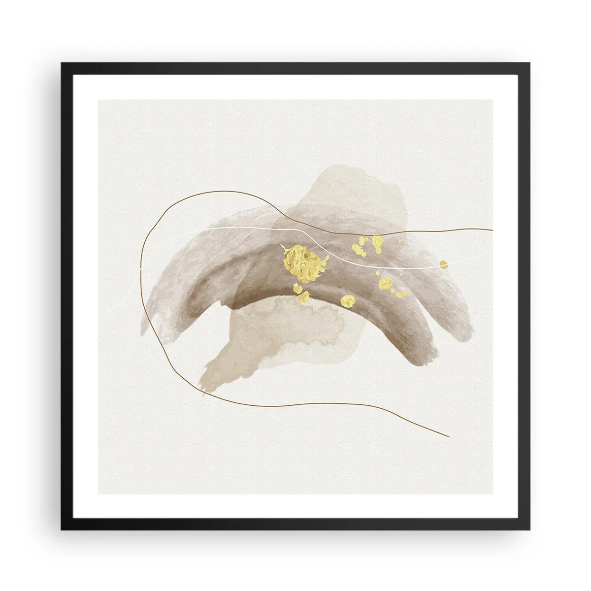 Pôster com moldura preta - Encontrado no espaço - 60x60 cm