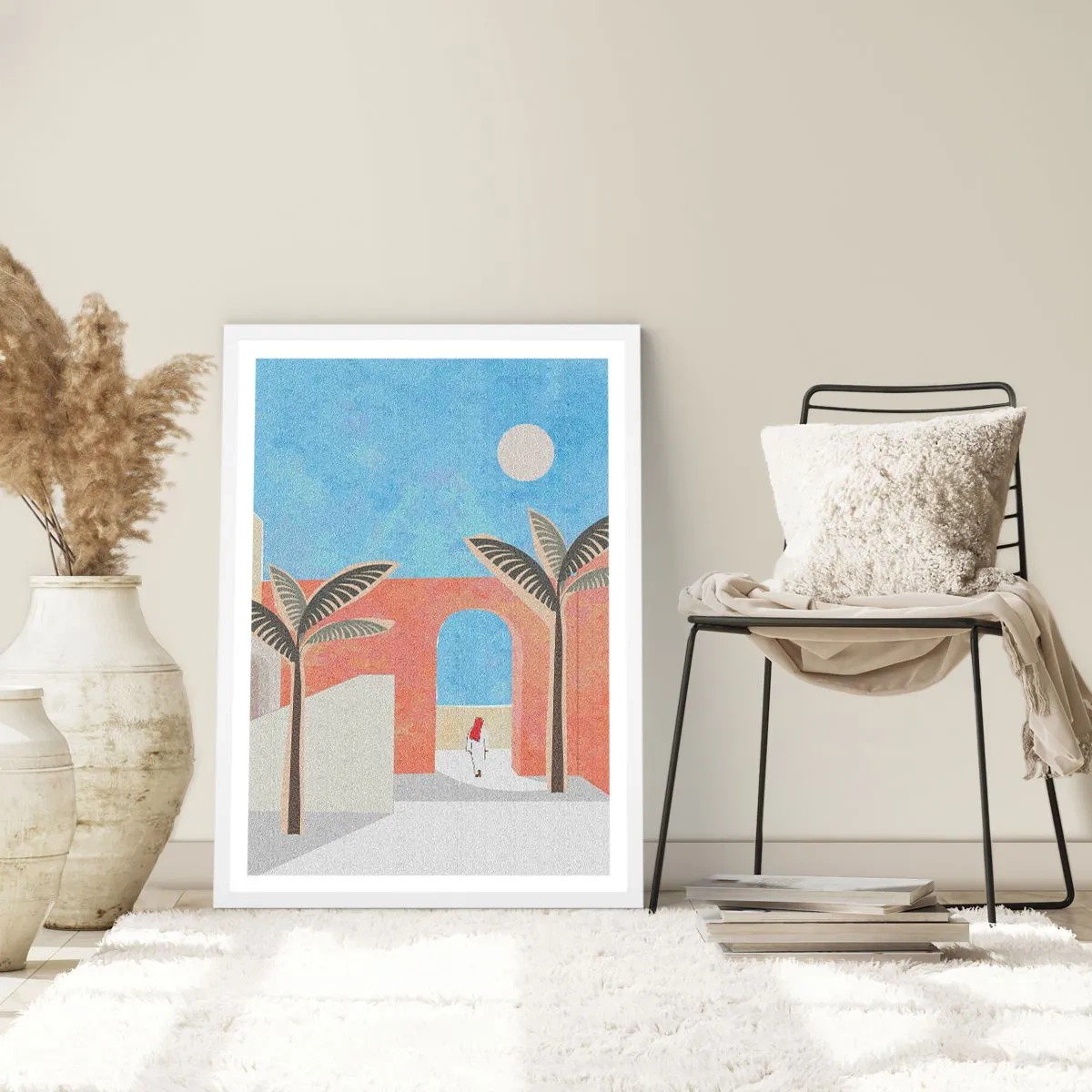 Pôster em moldura branca - Dia árabe - 40x50 cm