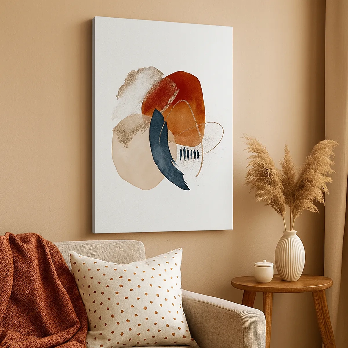 Quadro em tela - Composição oval - 50x70 cm