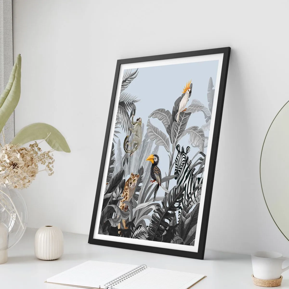 Pôster com moldura preta - Conto de fadas africano - 70x100 cm