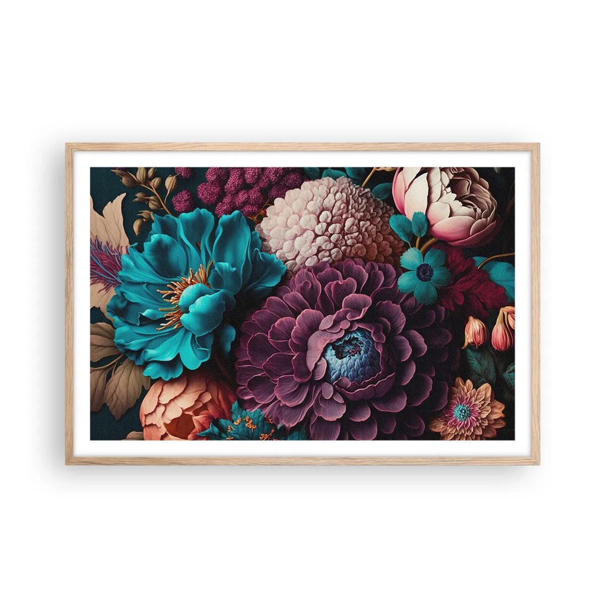 Pôster com moldura de carvalho claro - Natureza em abundância - 91x61 cm