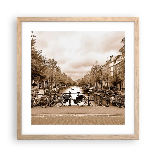 Pôster com moldura de carvalho claro - Vibrações holandesas - 40x40 cm